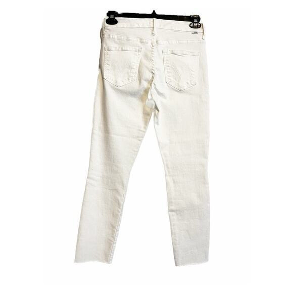 Mother Pixie Ankle Fray Skinny High Rise Jeans Fairest of Them All White Size 27 - Picture 3 of 10
